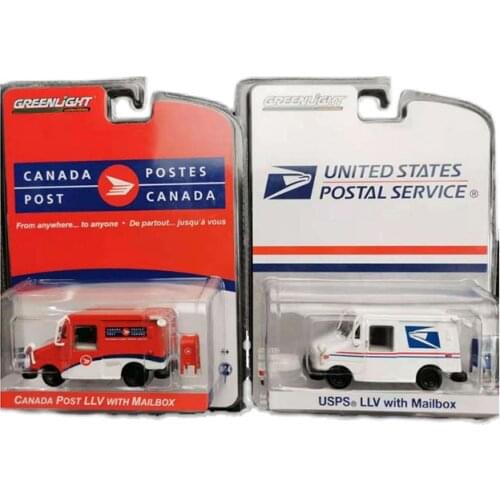 Diecast 1/64 Scale Classic Postal Transport Van Special Car Alloy Car Model Collection Decoration Gift Toys for Boys