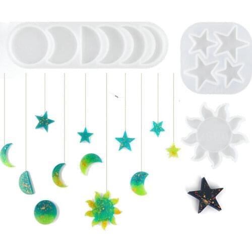 Moon Star Pendant Molds DIY Resin Epoxy Jewelry Accessories Making Sun Charms Decorative Stuff Handmade Craft Tool
