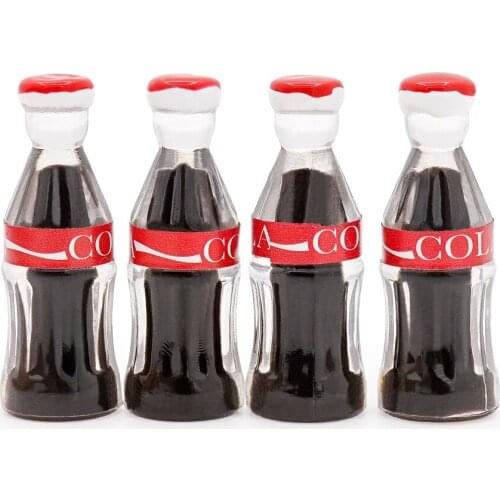 Odoria 1:12 Miniature 4pcs Coke Bottles Beverage Sodas Drink Dollhouse Kitchen Accessories