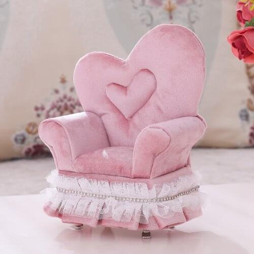 Cute Heart Chair Jewelry Box Bracelet Ring Display Organizer Multifunction