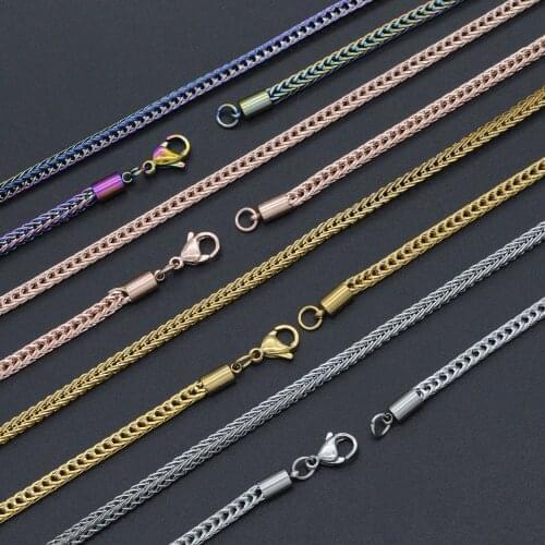 Fashion 3mm Foxtail Chain Women Men Rapper 100% 316L Stainless Steel Hip Hop Cuban Jewelry High Quality Basic Chains