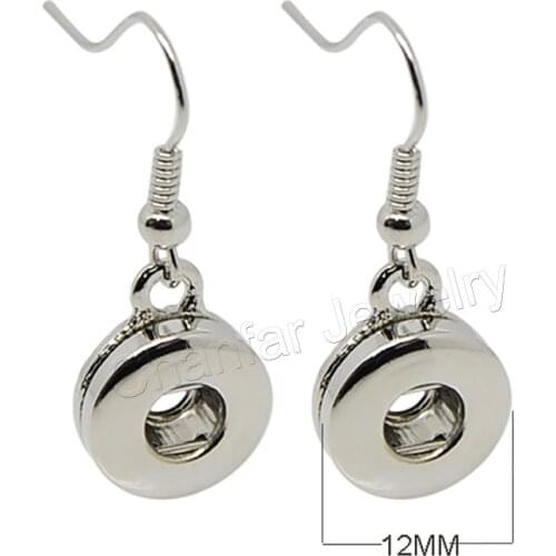 Fashion Design Changeable Snap Button Dangle Earrings Fit For 12mm Snap Buttons Earrings Hot Sale