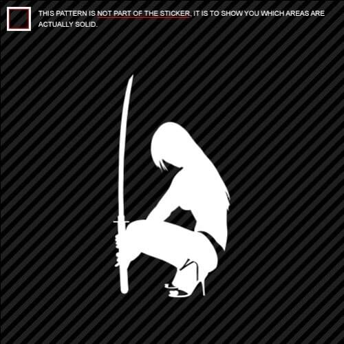 Ninja Girl Sticker Die Cut sexy exotic karate many colors 15cm