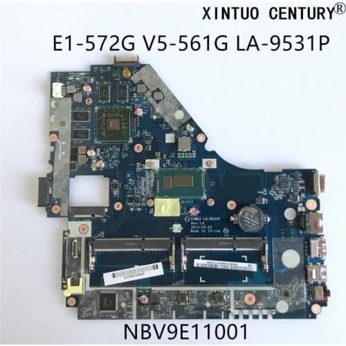 NBV9E11001 NB.V9E11.001 V5WE2 LA-9531P for ACER E1-572 E1-572G V5-561G notebook motherboard CPU i3 4010U/4030U 100% test working
