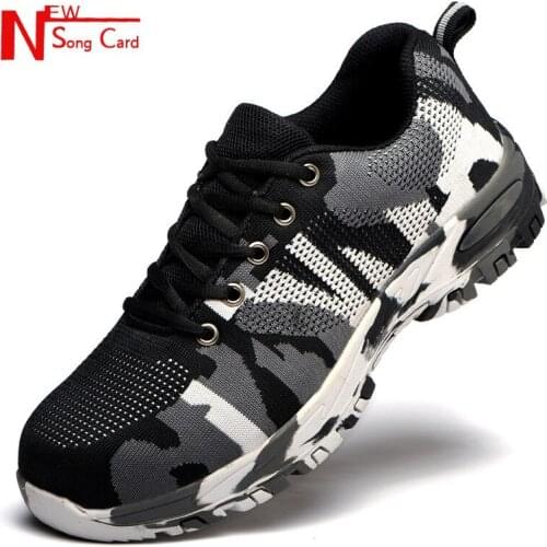 New song card 2020 new camouflage labor shoes men breathable anti-smashing anti-puncture work safety shoes Zapatos de trabajo
