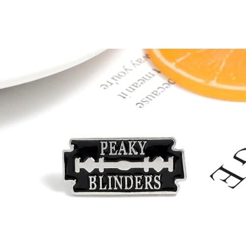 New Peaky Blinders Razor Blade Brooch Pin Black Creative Cartoon Punk Jewelry Fathers Day Gift Wild Personality Enamel Lapel