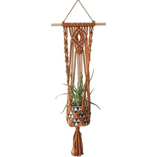 New Arrival Handmade Macrame Plant Hanger Pot Hanger for Garden Home Balcony Macrame Wall Hanger Planters for Indoor Plants