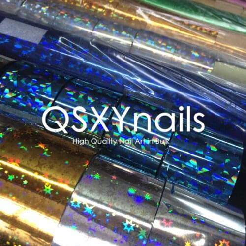 16pcs 4cm*120m Nail Foils Transfer Decal Nail art Decoration Holographic /Starry Sky/Leopard /Firework /Metal Color for Manicure