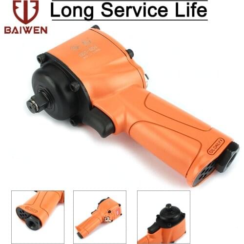 BAIWEN Pneumatic Impact Wrench Auto Spanner Key Professional Double Ring Air Tool Auto Repair Tools Wrench MaxTorque 500ft/lb