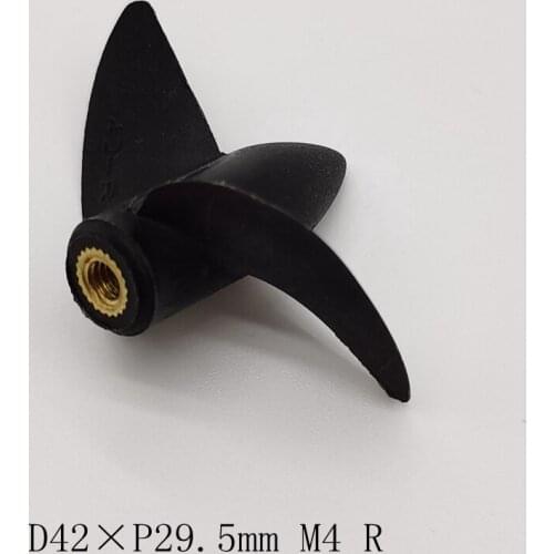 Copper core two-leaf propeller D35 D39 D42 D45mm M4 semi-dip two-leaf nylon propeller normal reverse for boat model