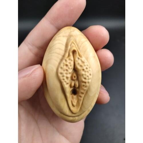Figurine wood Statue cypress Sculpture Desk Decor Statue Birthday Holiday Gift The source of life Pendant female genitalia