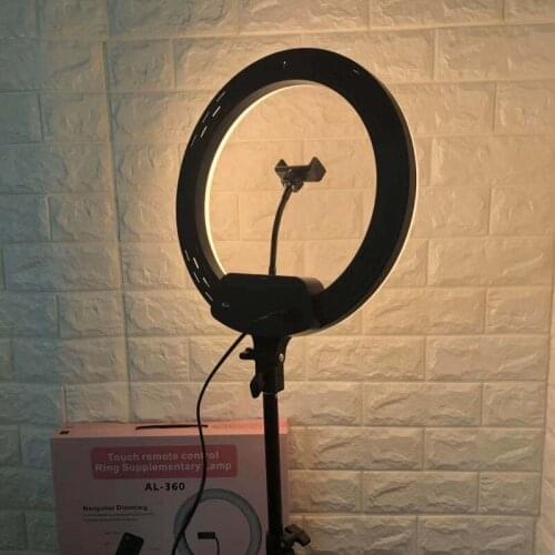 14 Inch LED Ring Fill Light Remote Control+Touch Live Streaming Photography Lamp 3 Colors Dimmable Selfie Beauty Makeup Lights
