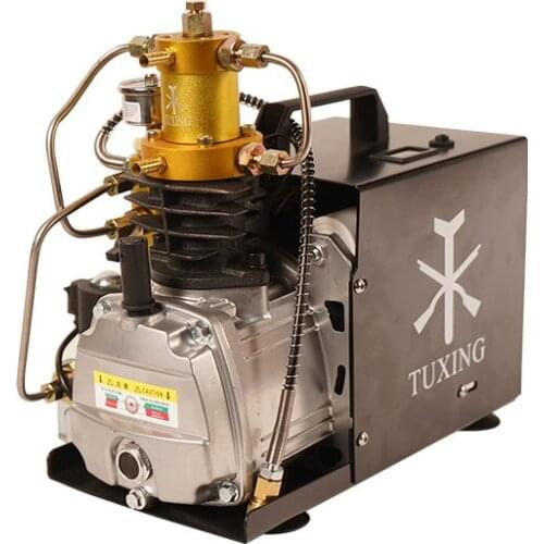 TUXING 4500PSI 300Bar PCP Air Compressor Auto Purge and Adjustable Auto Stop High Pressure Pump for Pneumatic Airgun Scuba Rifle