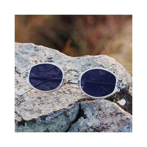 High Quality Steampunk Retro Oval Vintage Hip Hop Sunglasses Metal Rock Punk Glasses Women Men