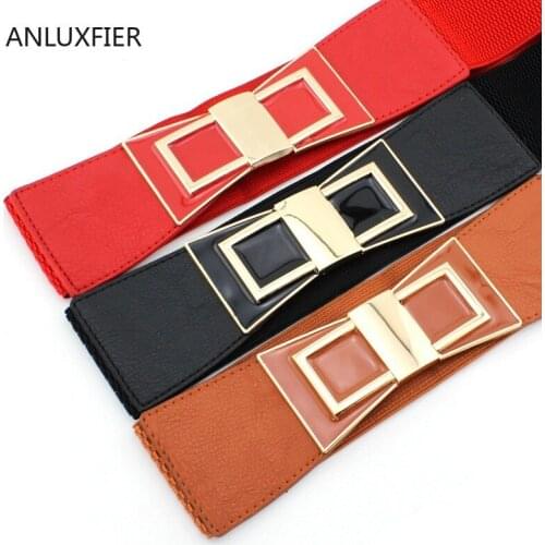 H9803 Women Elastic Waistband Korean Fashion Bowknot High Quality Waist Belt Lady Simple Casual Vintage Accessories Cummerbunds