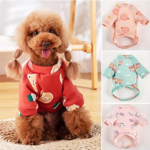 Winter Print Pet Dog Costume Warm Clothes for Small Dogs Coat for Chihuahua Shih Tzu Pug Sweatshirt Puppy Cat Pullover Hoodie