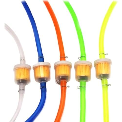 1 Set of Motorcycle Moped ATV Gasoline Oil Filter and Fuel Hose Pipe and Clamp Kit