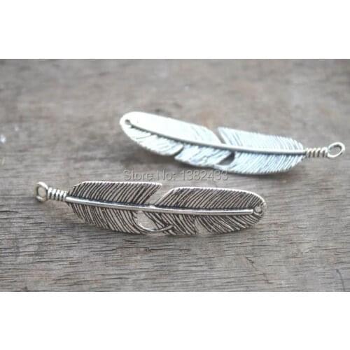 10 PCs - , Bird Feather, Eagle Feather Pendant,, Fittings, Accessories, Craft Supplies, Jewelry Making Findings, 45*10MM