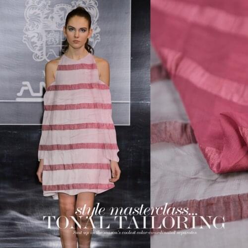 100% Silk Fabric Gradient Colour Special Stripes georgette silk fabric dress shirt skirt fabric