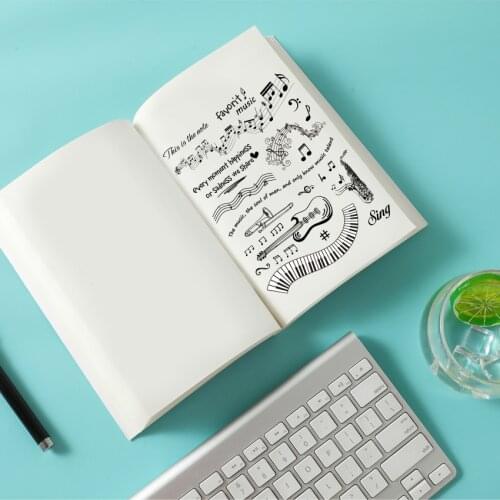 14x18CM piano Music notes transparent seal clear stamps silicone seal roller stamps DIY scrapbook album / card production