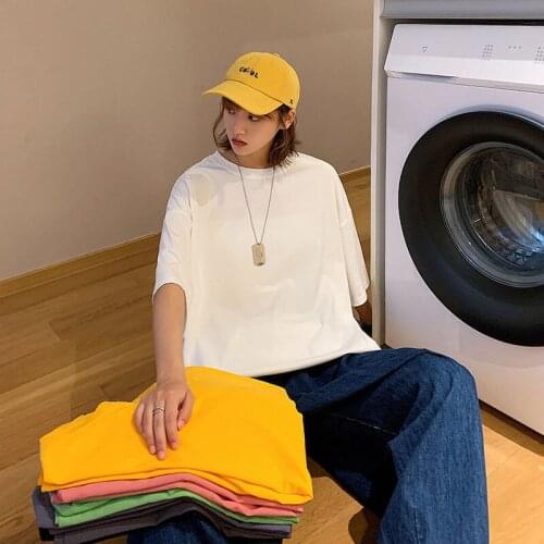 2021 New Summer Mens Short Sleeve T-shirt Fashion Trend Shorts Sleeve Loose Tshirt Harajuku Style Solid Color T Shirt S-3XL