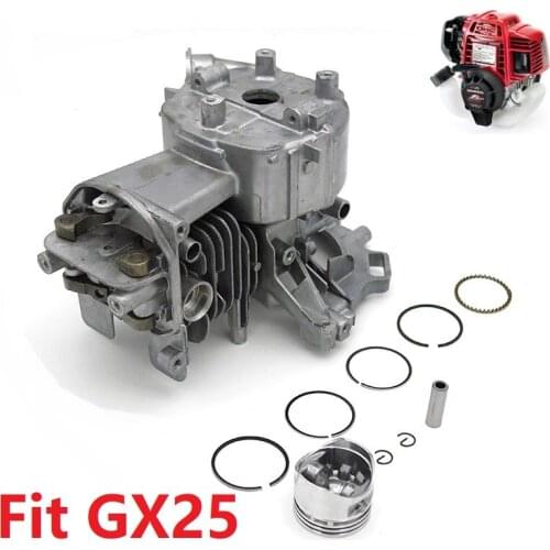 35MM Cyliinder Crankcase Engine Motor Housing Piston Ring Intake Exhaust Valve Rocker Lifter Arm Set Fit Honda GX25 GX25N HHT25S