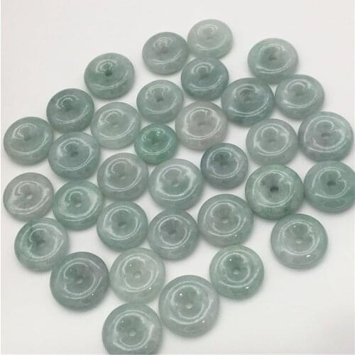 Wholesale New Natural Stone 100% A Light Green Peace buckle 925 Sterling Silver Pendant necklace around 20-25MM 5PCS