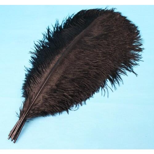 50 pcs black ostrich feathers High quality 45-50cm 18-20inches ostrich plumage wedding performance art plumes decoration