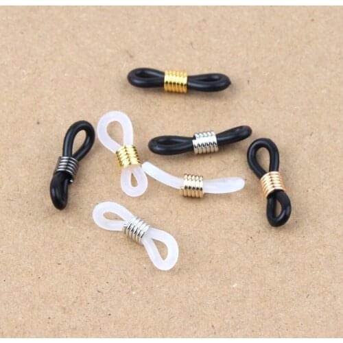 50PCS/lot Multi-color Rubber Material Adjustable Belt Adjuster 22x6mm For Glasses Accessories Fixed Glasses Rope Pendant
