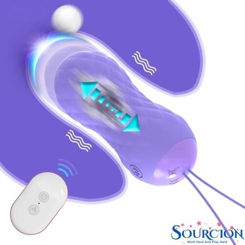 Sourcion Wireless Thrusting Vibrator for Women Remote Control G-Spot Simulator Vaginal Ball Vibrating Love Egg Sex Toy for Adult