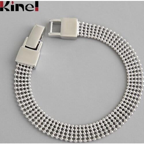 Kinel Trendy Jewelry 925 Sterling Silver Bracelet Bracelets INS Geometric Round Beaded Multi Layer Beaded Female Bracelet