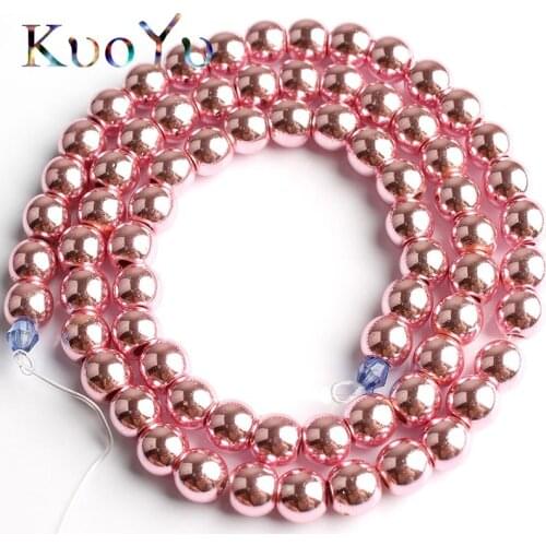 Natural Stone Pink Hematite Beads Round Loose Spacer Beads 2/3/4/6/8/10mm For DIY Necklace Bracelet Jewelry Making Accessories