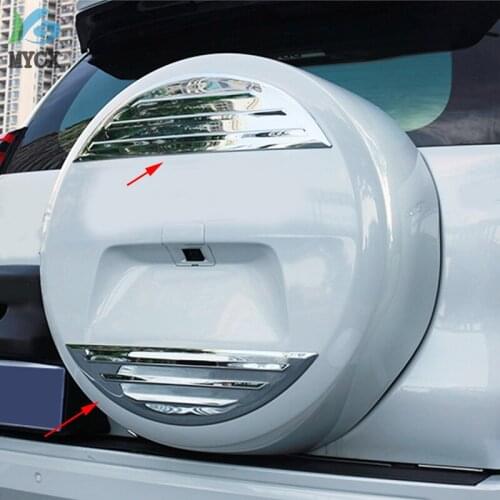 For Toyota Cruiser Prado FJ150 FJ 150 2018 ABS Chrome Rear Spare Tire Cover Letter Strips Sticker Decorative Trims 2PCS