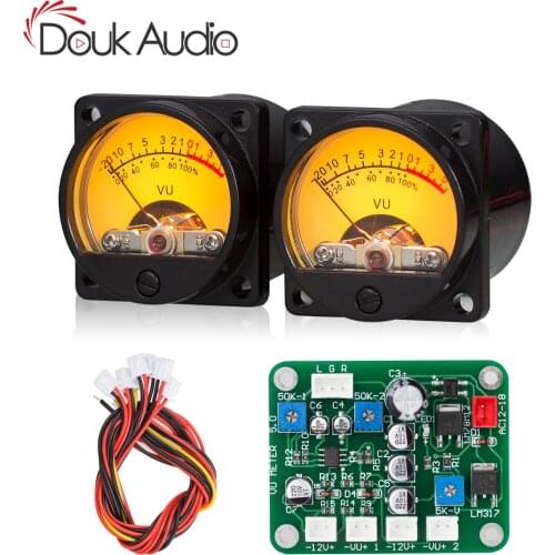 Douk Audio Dual Analog VU Meter for DIY Amplifier Sound Level Display & Driver Board Module DB Panel Stereo Audio Spectrum