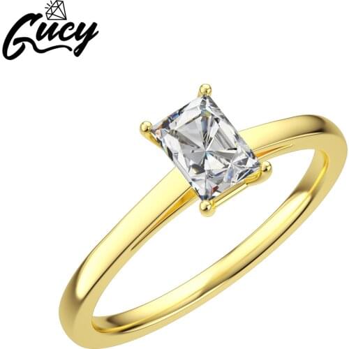 GUCY 100% 925 Sterling Silver Moissanite Diamond Wedding Rings for Women Luxury Proposal Engagement Ring