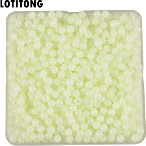 LOTITONG 500pcs Luminous Beads 4mm 5mm 6mm Fishing Space Beans round Float Balls Stopper light Balls sea Fishing Tackle lure DIY