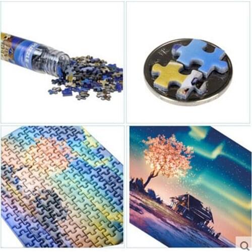 150 Pcs Mini Tubes Cat Animal Puzzle Thicker Paper Adult 150 Pieces Romantic Landscape Toy Puzzles Christmas Gift For Children