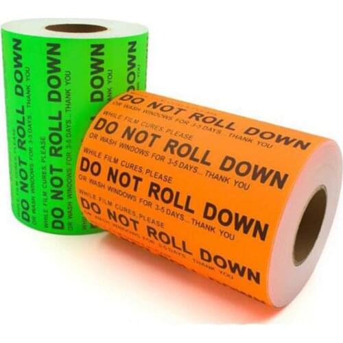1000pcs DO NOT ROLL DOWN STICKER Decals Perfect As A Reminder On New Auto Installs Green,Orange Available TM-185