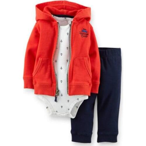 2019 Latest Casual Newborn Kids Coat+Romper+Cardigan Pants 3Pcs/Set Baby Girls Clothes Outfit Gray Bodysuits Baby Boys Clothes