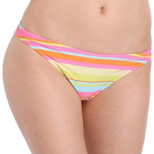 New Rainbow Stripes Bikini Shorts Panty Large Size Female Swim Bottom Europe Fully Lined Nylon Women Swim Panty 03