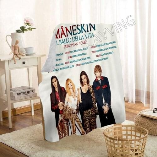 Maneskin Band 3D Printed Sherpa Blanket Rectangle Blanket Home Textiles Fleece Wearable Blanket Throw Blanket for Sofa