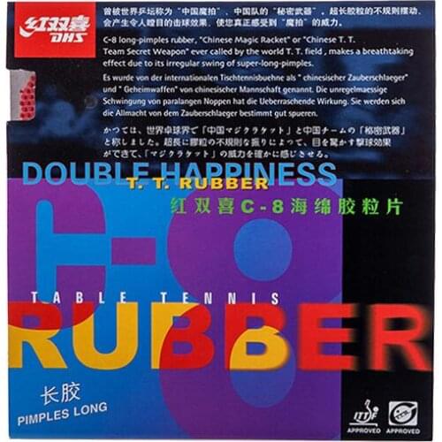 [Playa PingPong] DHS C-8 (Defense / Loop) Long Pips-out Table Tennis (PingPong) Rubber With without Sponge