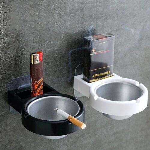 Portable Cigarette ashtray Home accessories Stainlesss metal Bathroom smoking accessories ash tray Suction cigar Ashtray wall