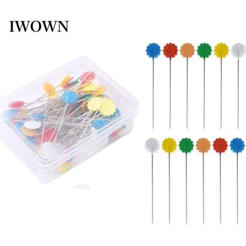 100 Pieces Flat Head Straight Pins Flower Head Sewing Quilting Pin for Sewing DIY Projects Dressmaker Jewelry Decoration