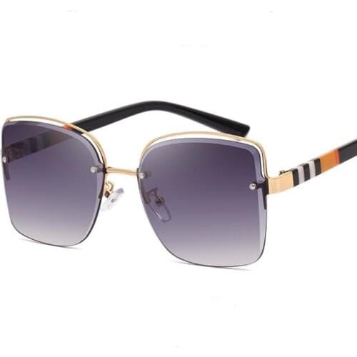 Frameless Stripe Sunglasses Hollow Men Women Fashion Shades UV400 Vintage Online Celebrity Glasses