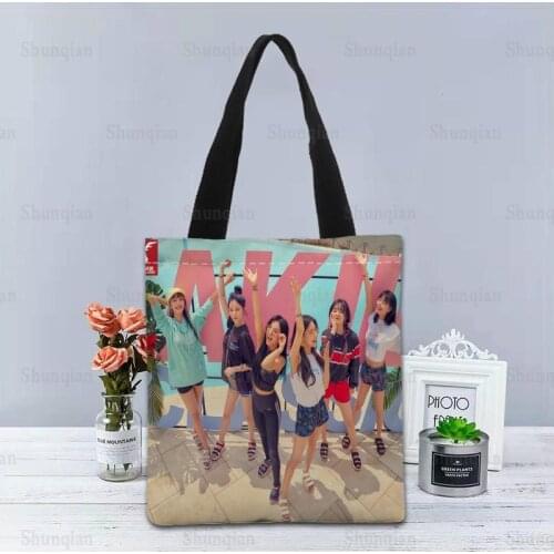 Custom Everglow KPOP Tote Bag Canvas Fabric Handbag Two Sides Printed Shopping Bag Traveling Casual Useful Shoulder Bag 0512