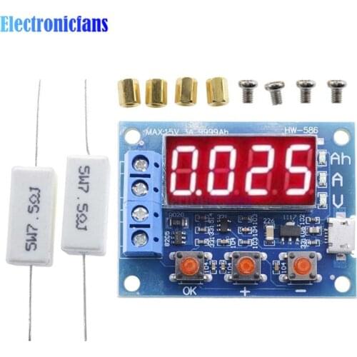 ZB2L3 Power Battery Capacity Tester LED Digital Li-ion Lithium 18650 External Load Battery Discharge Testing Analyzer Micro USB