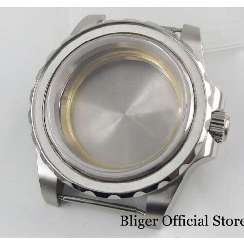 Top 40mm Watch Case Stainless Steel Sapphire Glass Fit ETA 2836 MIYOTA 8215 Movement