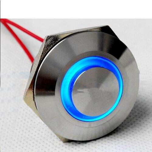 30mm IP67 waterproof IK10 Metal button switch, with lock 12V 24V 110V 220V optional,High head Circular light Model