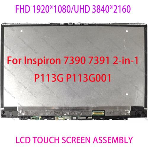 VWM3K LCD Touch Screen Digitizer 13.3" FHD UHD For Dell Inspiron 13 7390 7391 2-IN-1 P113G P113G001 Replacement Assembly